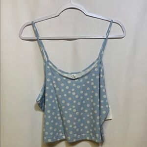 BP Blue Floral Cropped Tank Top